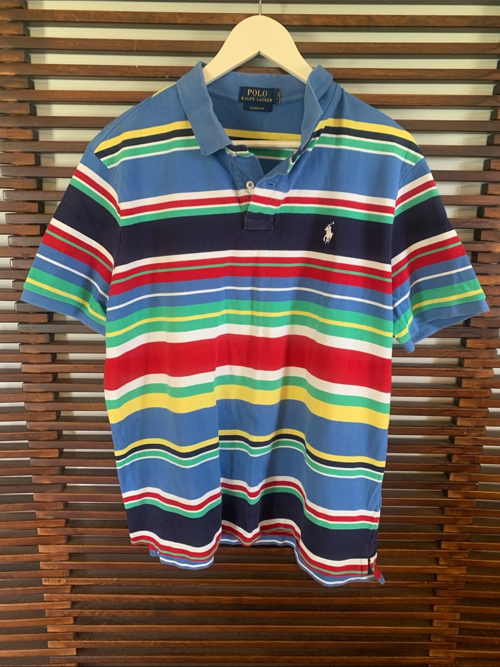 🎉NEW LISTING!🎉Polo by Ralph Lauren Blue Multicolor Striped Polo Shirt
